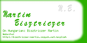 martin bisztriczer business card